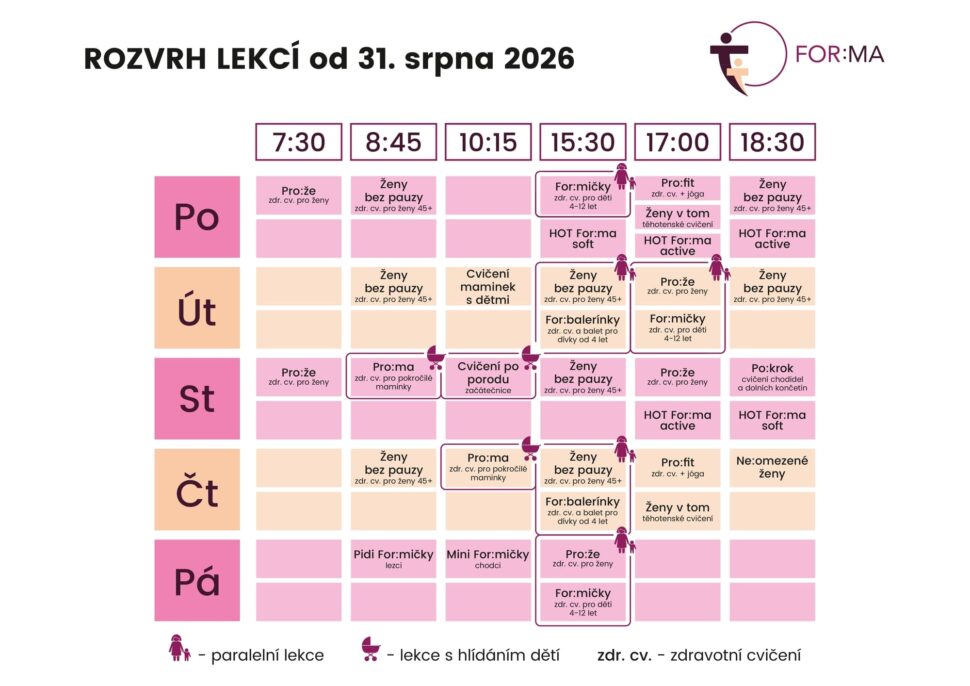 Rozvrh od 31.8.2026